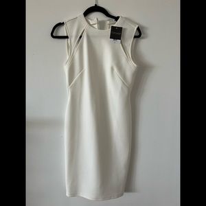 Topshop white ribbed dress